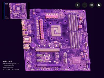Robot CT laminography of a motherboard