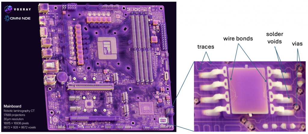 Omni NDE Robot CT scan of a motherboard